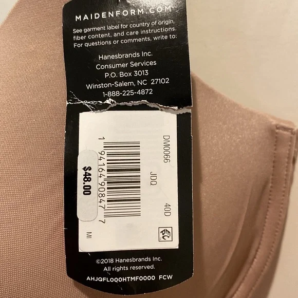 Maidenform Ladies Underwire Push-Up Bra. convertible Straps.‎  Size 40D - Picture 4 of 5